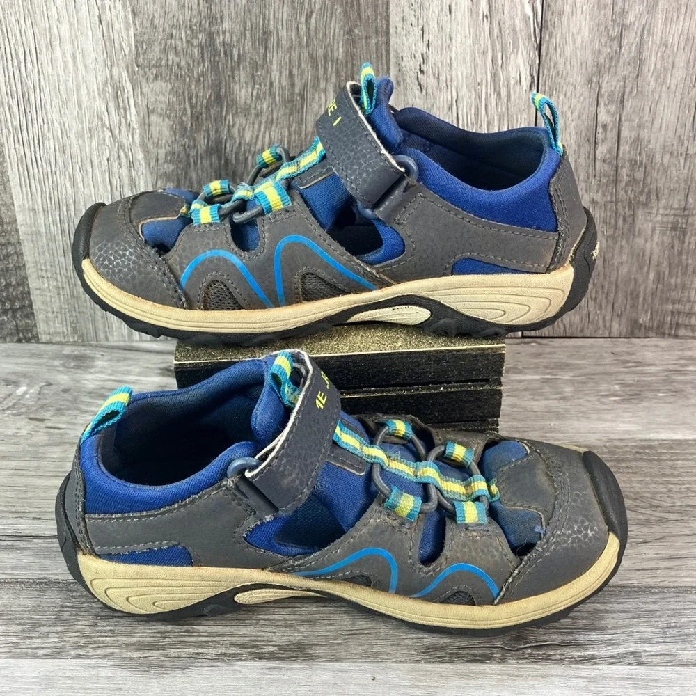 Merrell Hydro Hiker Kids Grey Blue Yellow Water Hiking Sandals MK262022 Size 12M